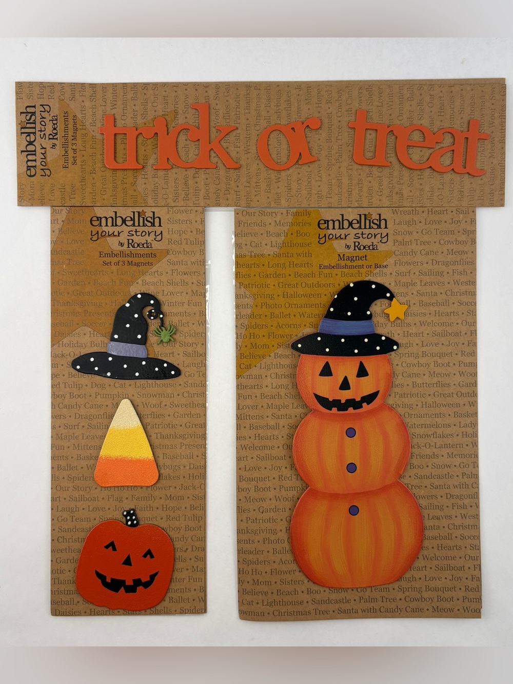 Roeda Embellish Your Story Halloween Magnets Trick Or Treat Jack-o-lantern Candy